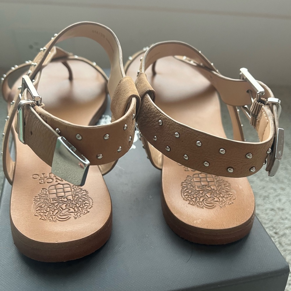 Vince Camuto Brown Studded Sandals - Picture 8 of 8
